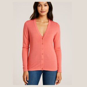COUNTRY ROAD 100% Merino Wool Button Up Cardigan Sweater Slim Fit Women's Large